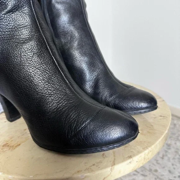 Vintage 90s 2000s knee high square rounded toe high heel boots Size 9.5 - Picture 5 of 8